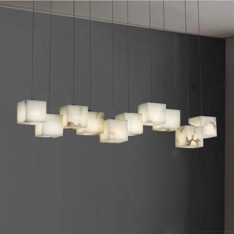 Develo Kronleuchter Minimalistische Alabaster-Pendelleuchte in linearer Form