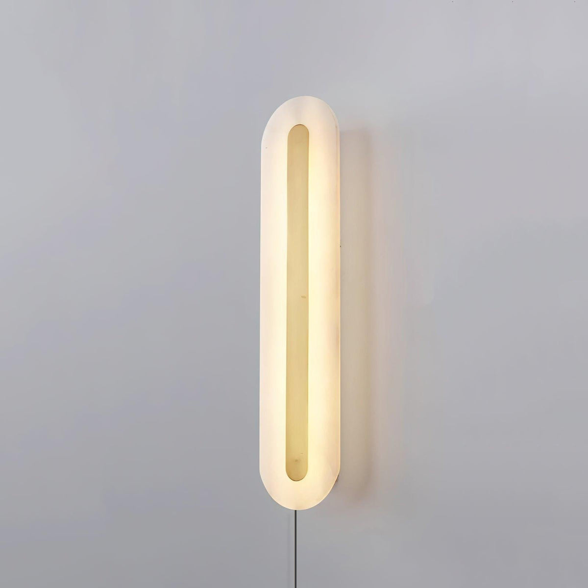 Alabaster-Runde Wandleuchte mit Stecker