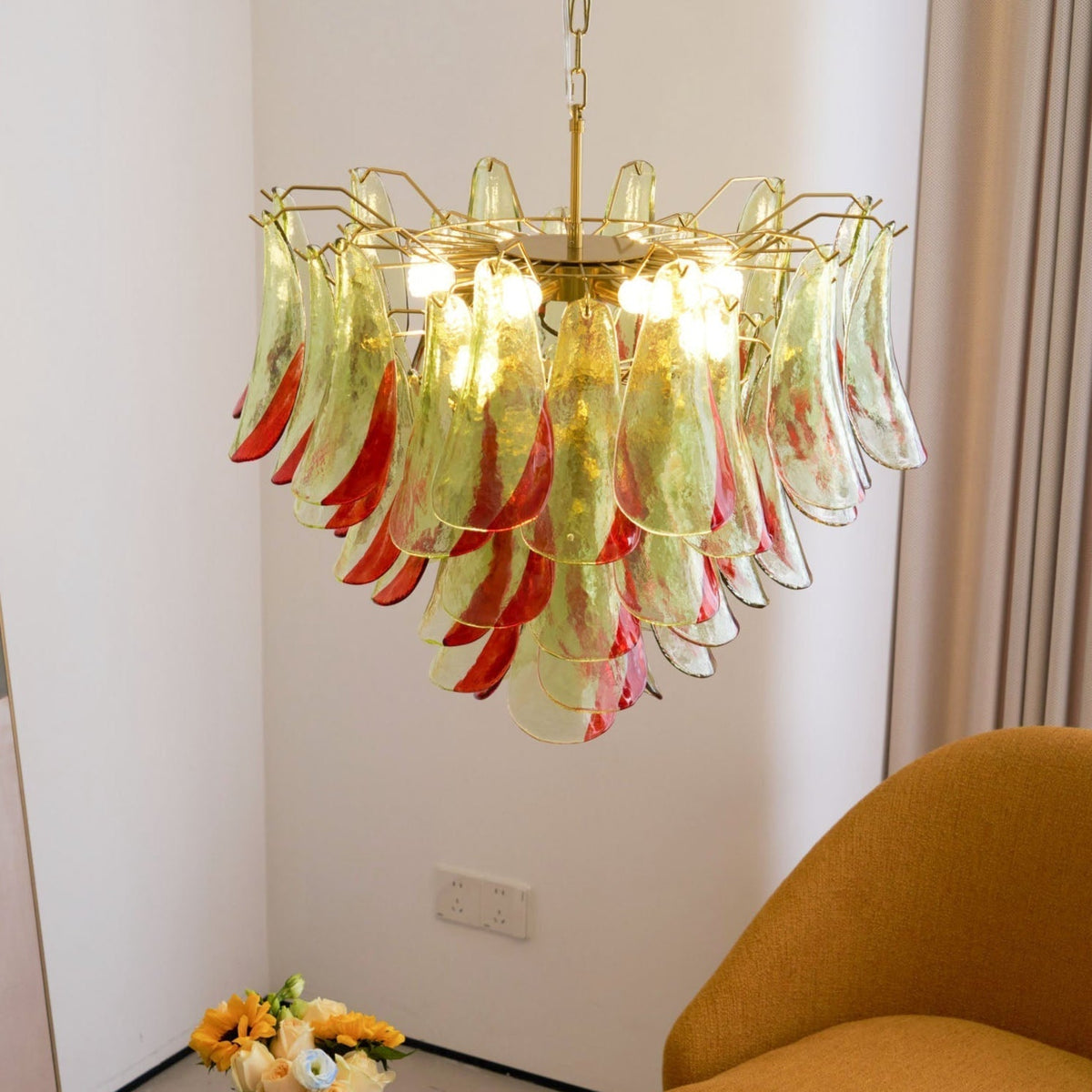 Celoraria Kronleuchter Murano-Glas-Blütenblätter Elegant