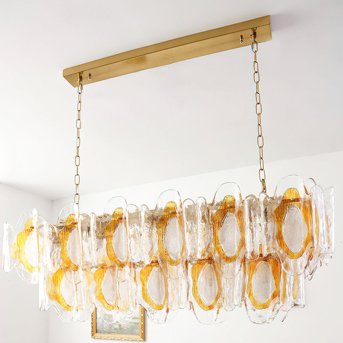 Liorueon Kronleuchter aus Glas mit langer Form