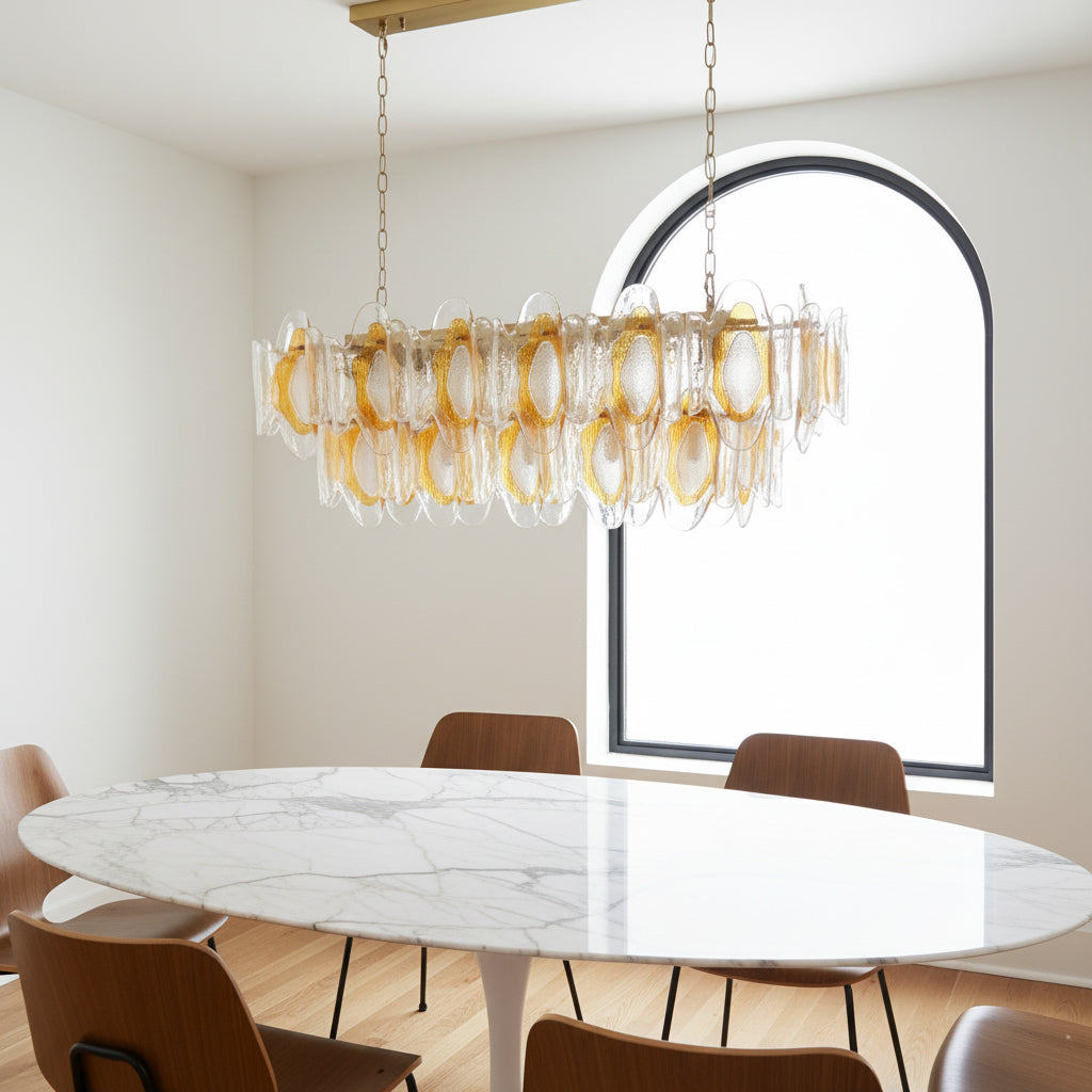 Liorueon Kronleuchter aus Glas mit langer Form