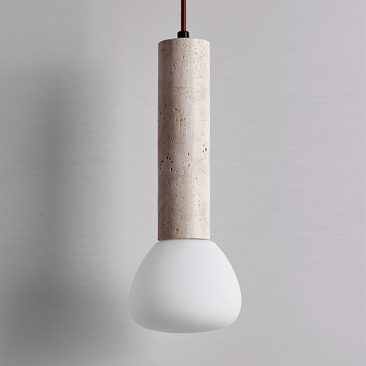 Beia Minimalistische Pendelleuchte aus Gelbem Travertin