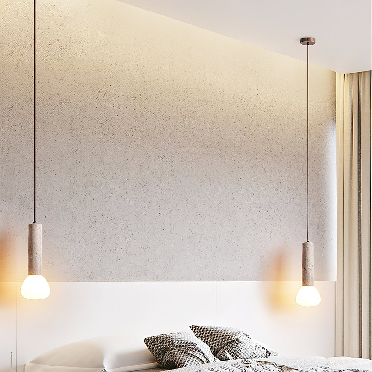 Beia Minimalistische Pendelleuchte aus Gelbem Travertin