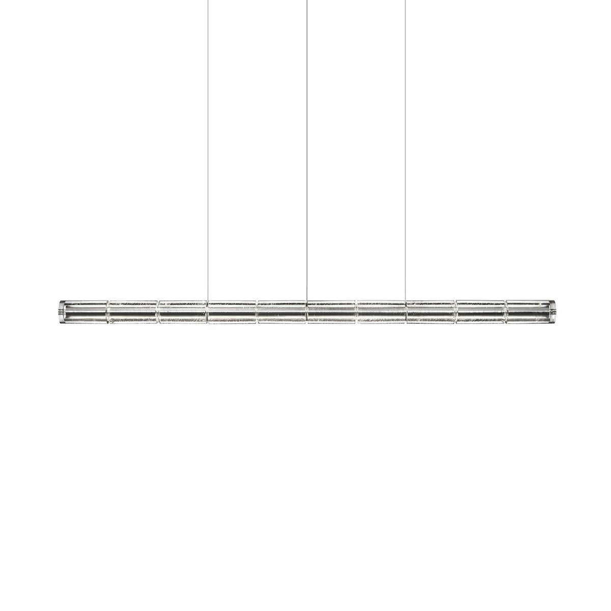 Karoa Linear Pendelleuchte aus transparentem Glas