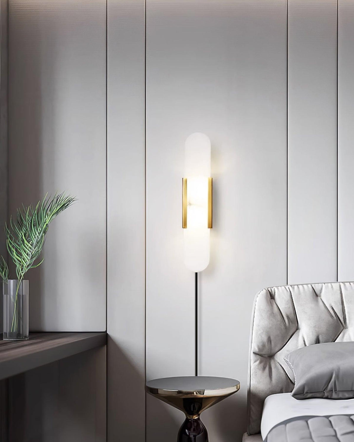 Bano Oblong Alabaster Wandleuchte mit Stecker