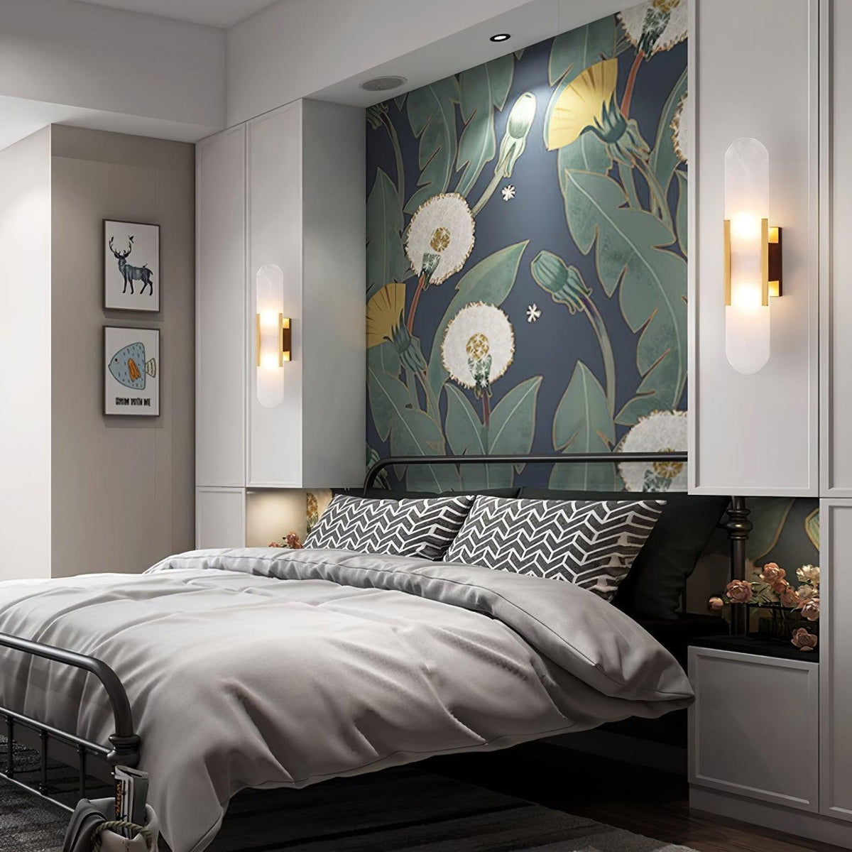 Bano Oblong Alabaster Wandleuchte mit Stecker