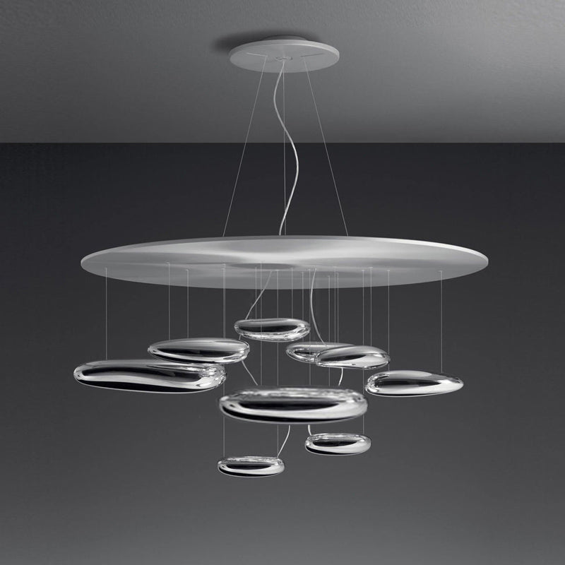 Orinanelle Kronleuchter aus Aluminium mit skulpturaler Kieselsteinform