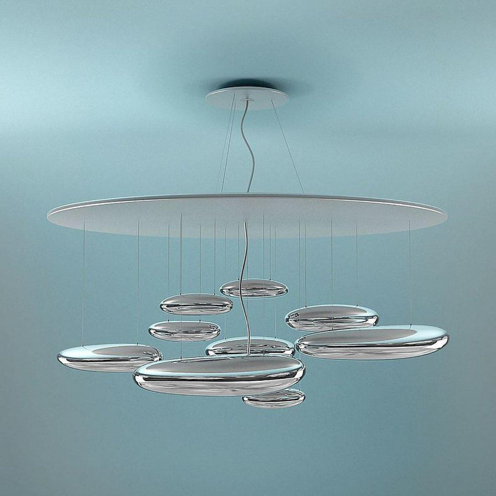 Orinanelle Kronleuchter aus Aluminium mit skulpturaler Kieselsteinform