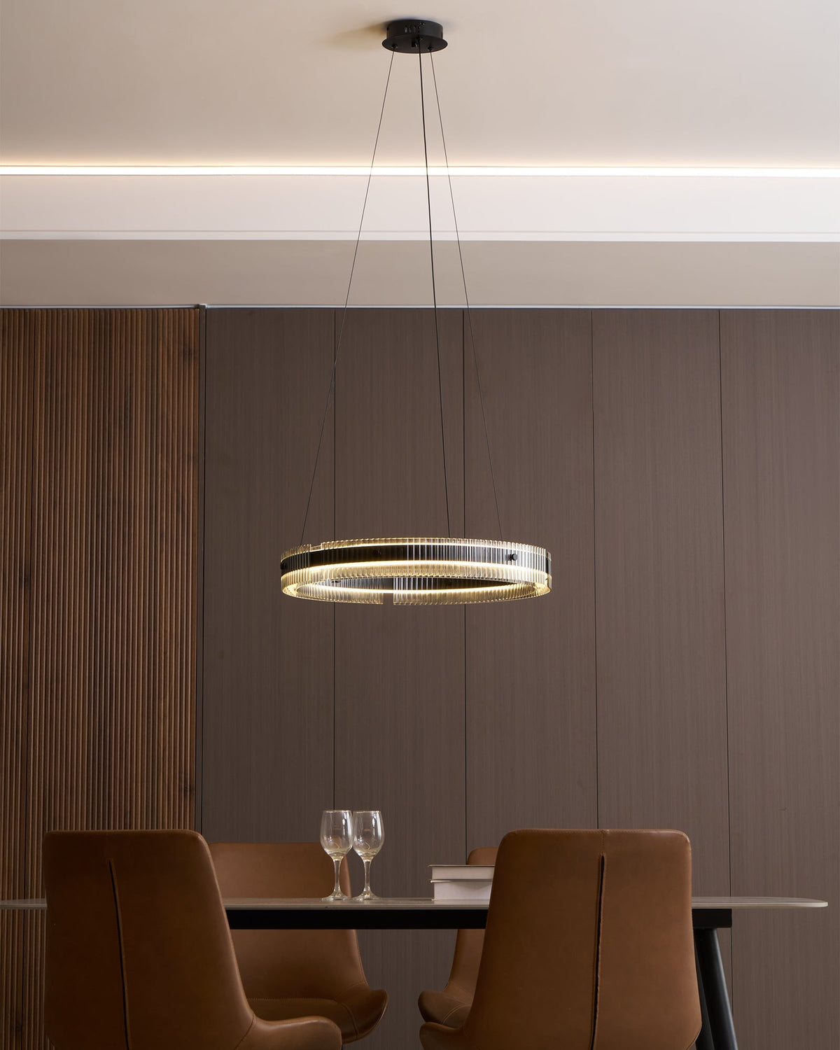 Veliviel Kronleuchter Ring minimalistisch mit LED