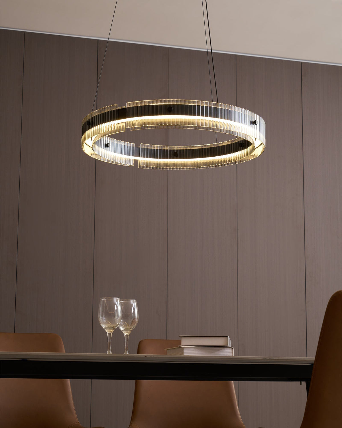 Veliviel Kronleuchter Ring minimalistisch mit LED