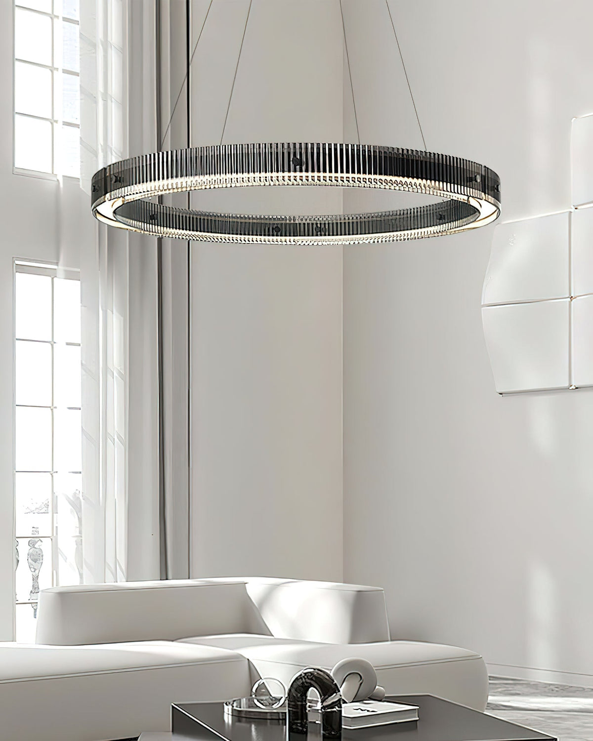 Veliviel Kronleuchter Ring minimalistisch mit LED