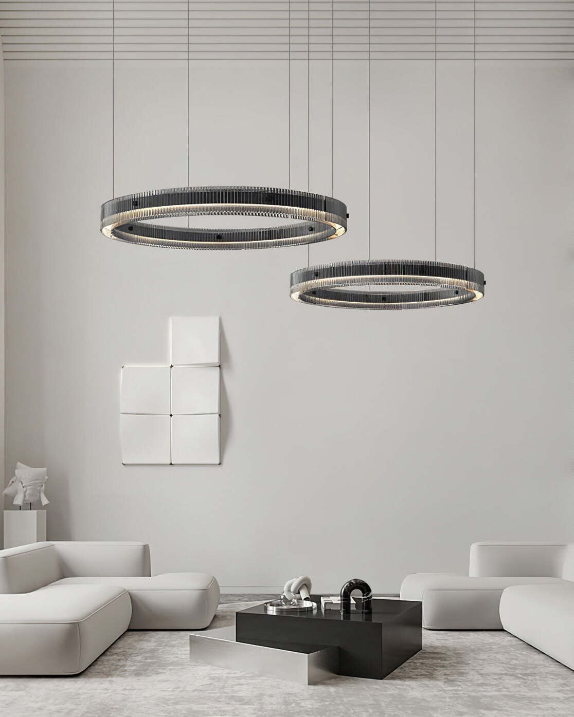Veliviel Kronleuchter Ring minimalistisch mit LED