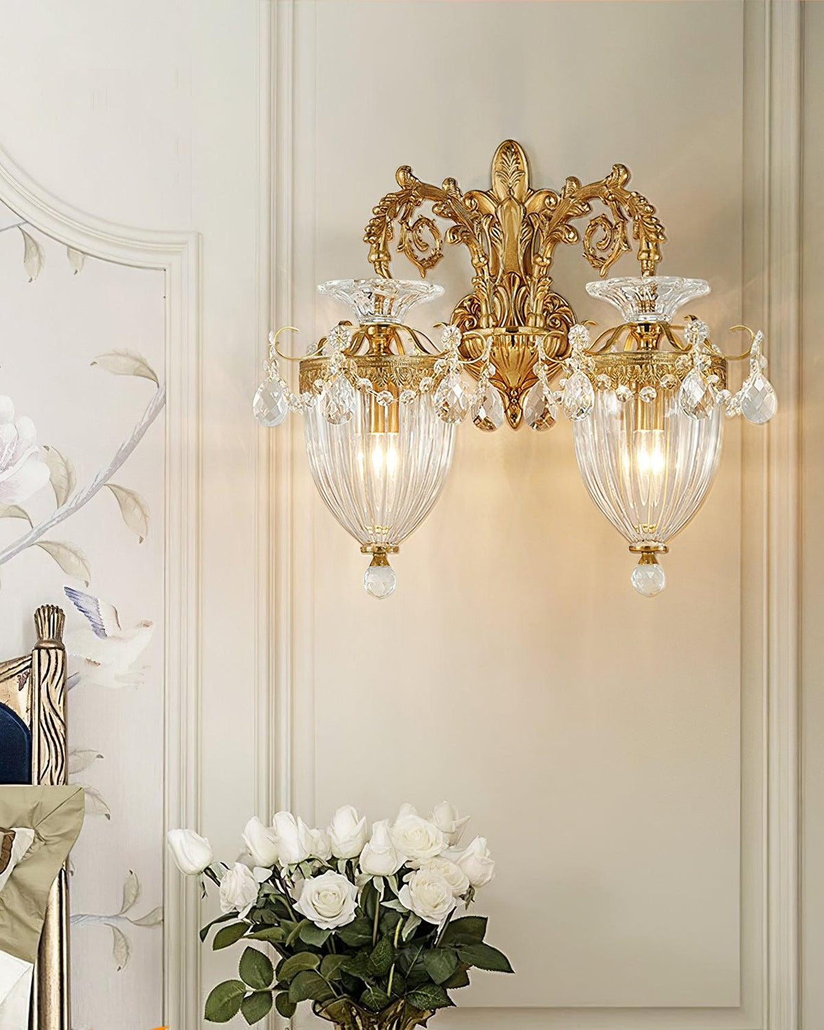 Vireon Wandleuchte Gold Doppel-Wandleuchte modern zeitgenössisch