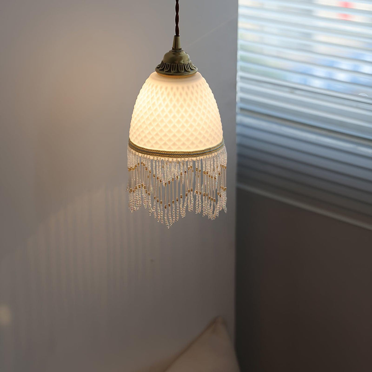 Mesh Tassel-Glas-Pendelleuchte