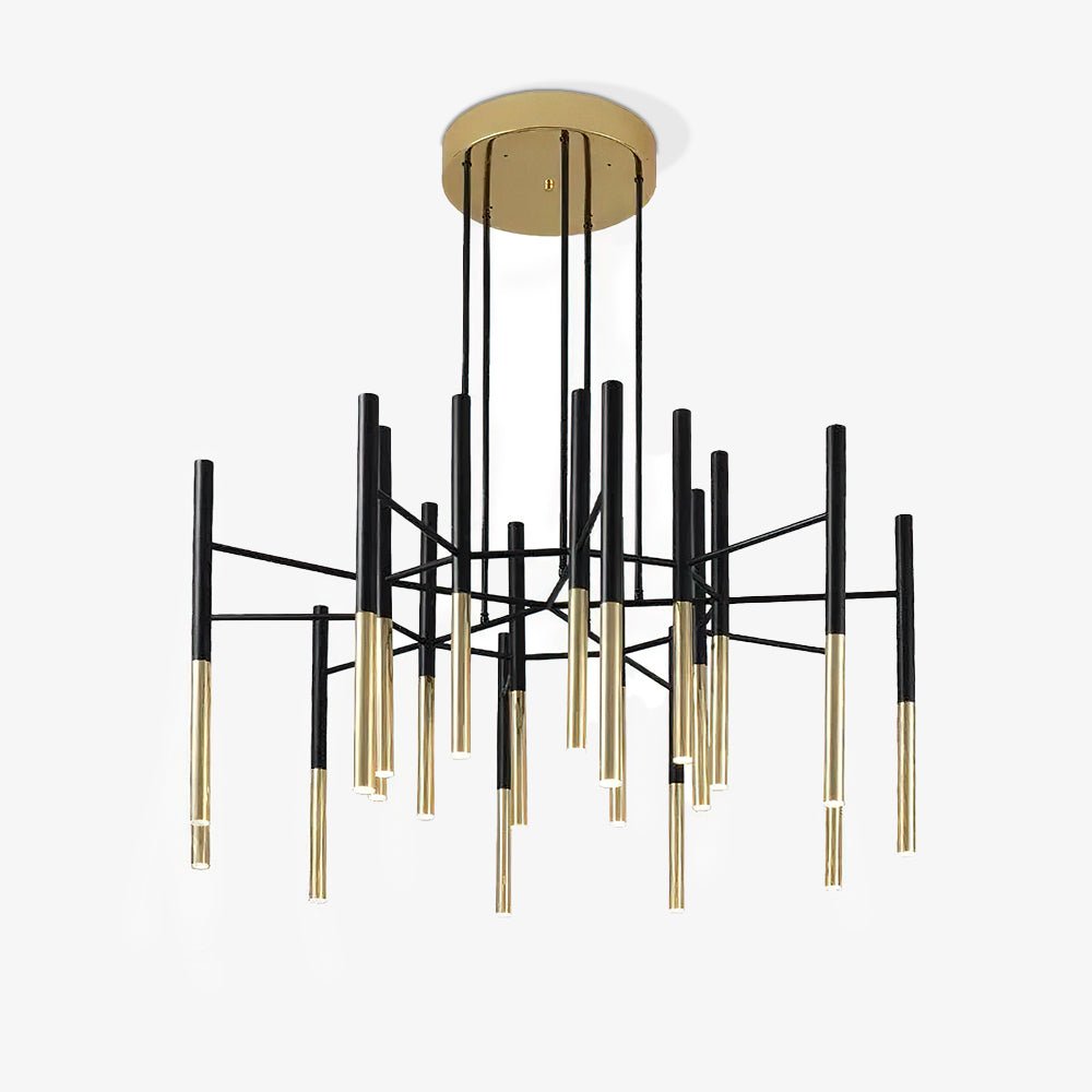 Arixon Kronleuchter Moderne Stäbe Schwarz Gold
