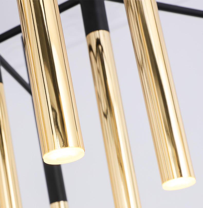 Arixon Kronleuchter Moderne Stäbe Schwarz Gold