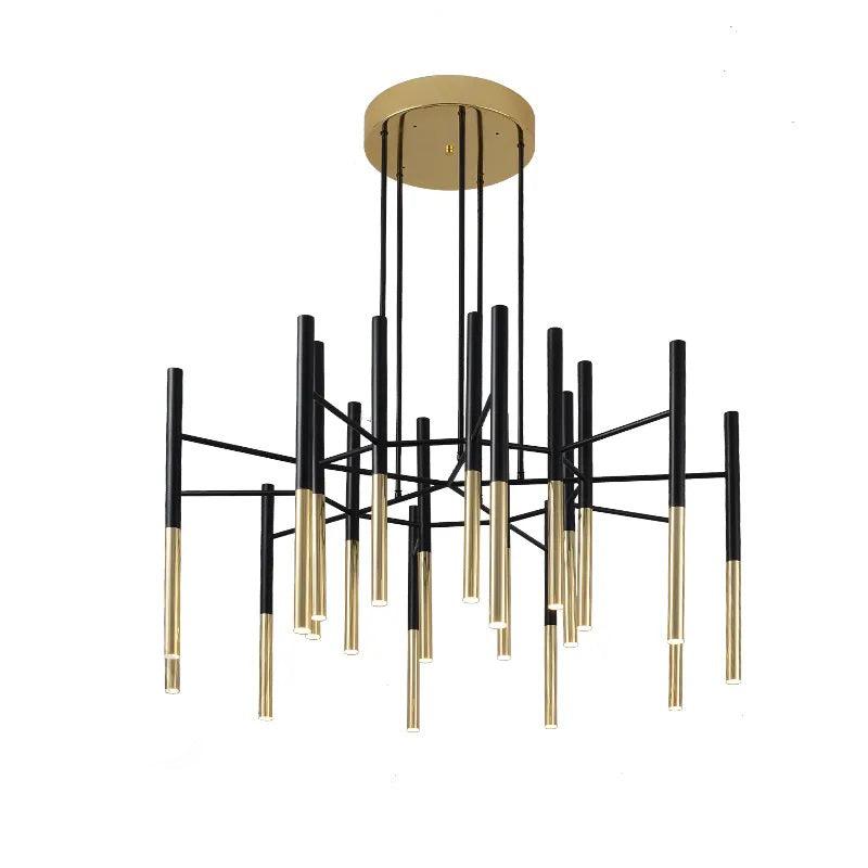 Arixon Kronleuchter Moderne Stäbe Schwarz Gold