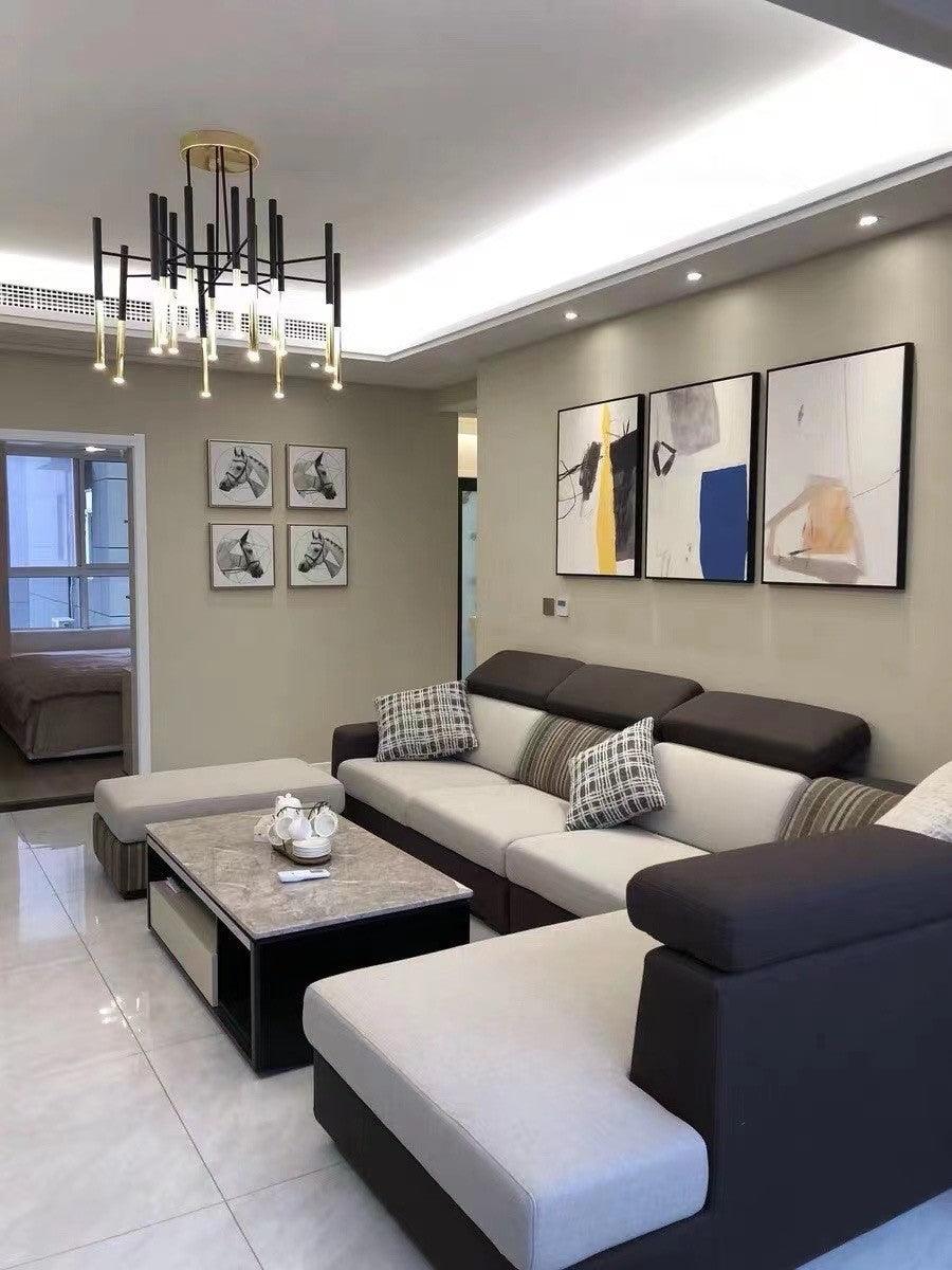 Arixon Kronleuchter Moderne Stäbe Schwarz Gold