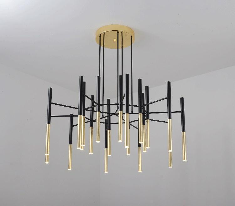 Arixon Kronleuchter Moderne Stäbe Schwarz Gold