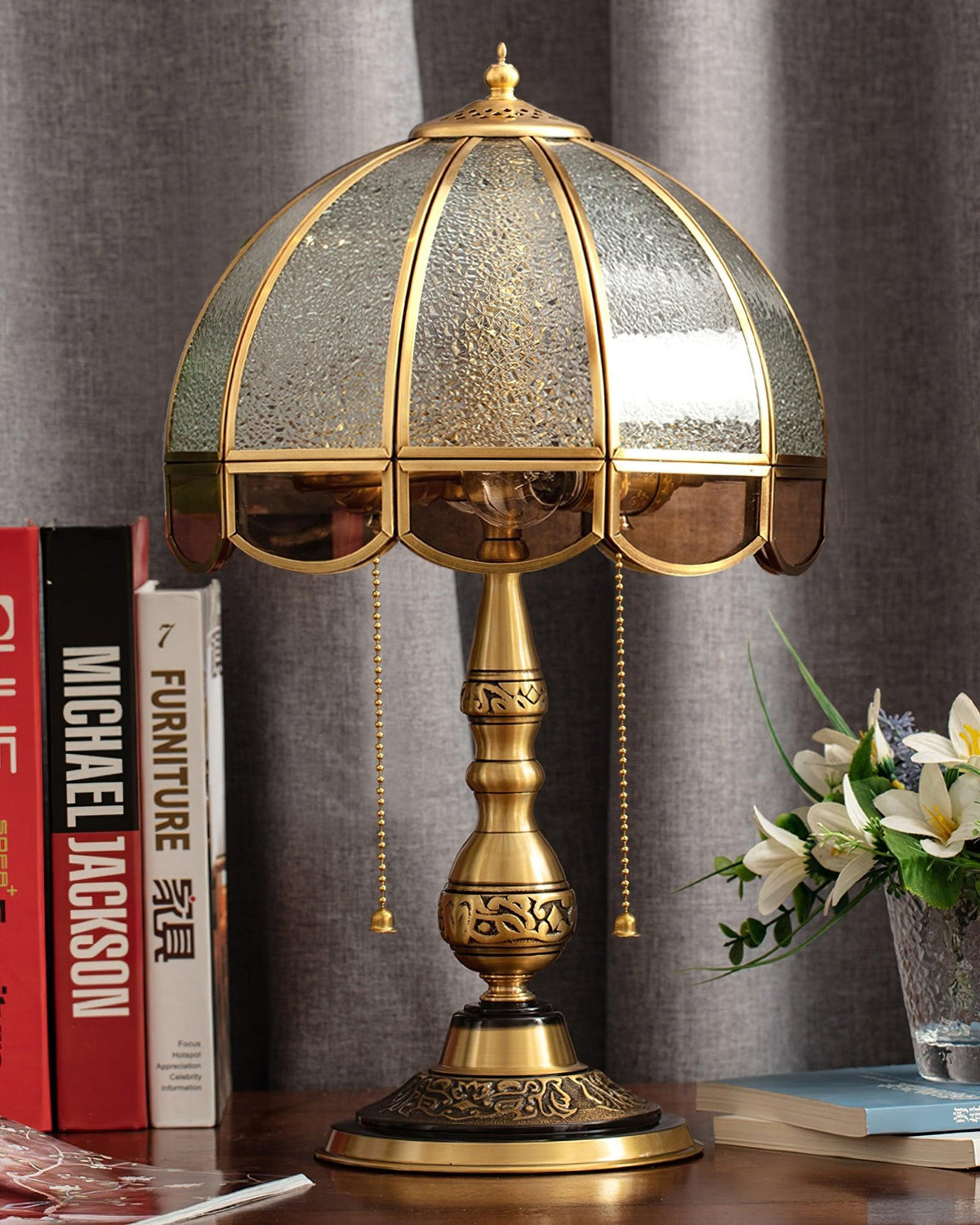 Brillix Messing & Glas Glam Tischleuchte