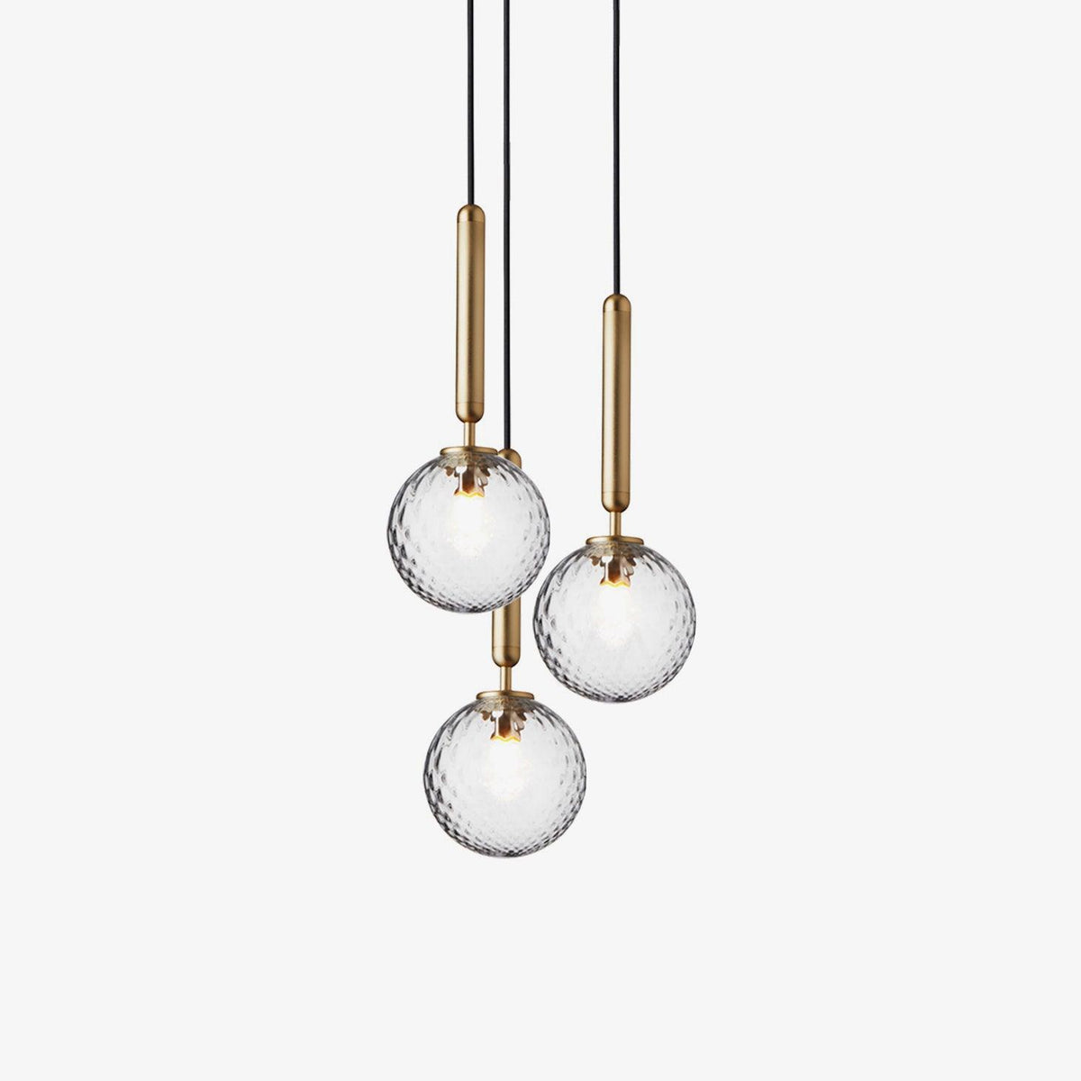 Azorila zeitgenössische minimalistische Messing-Glas-Pendelleuchte