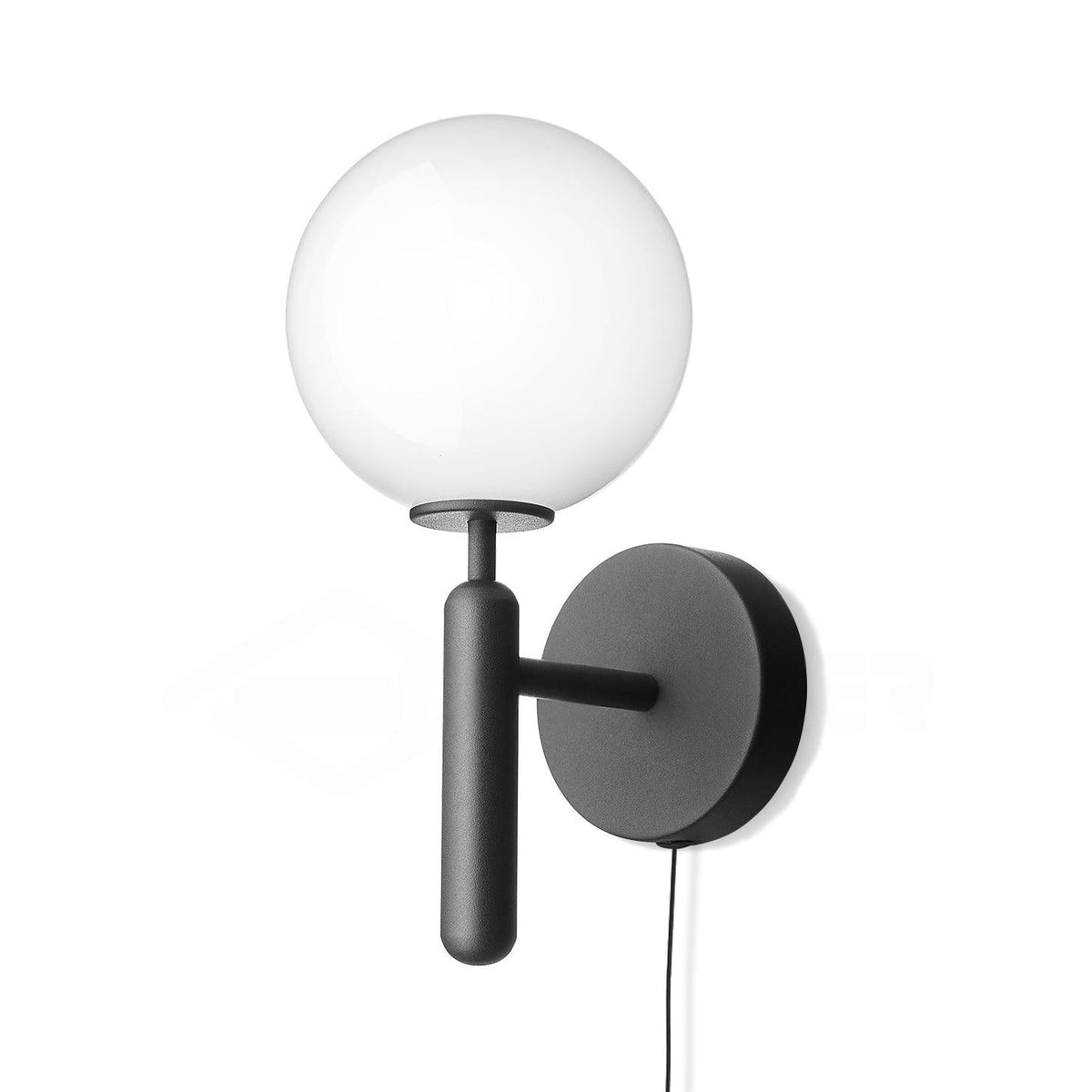 Kynlo Wandleuchte Mit Stecker Transparent Optisches Glas Kugel Nordisch Minimalistisch für Schlafzimmer