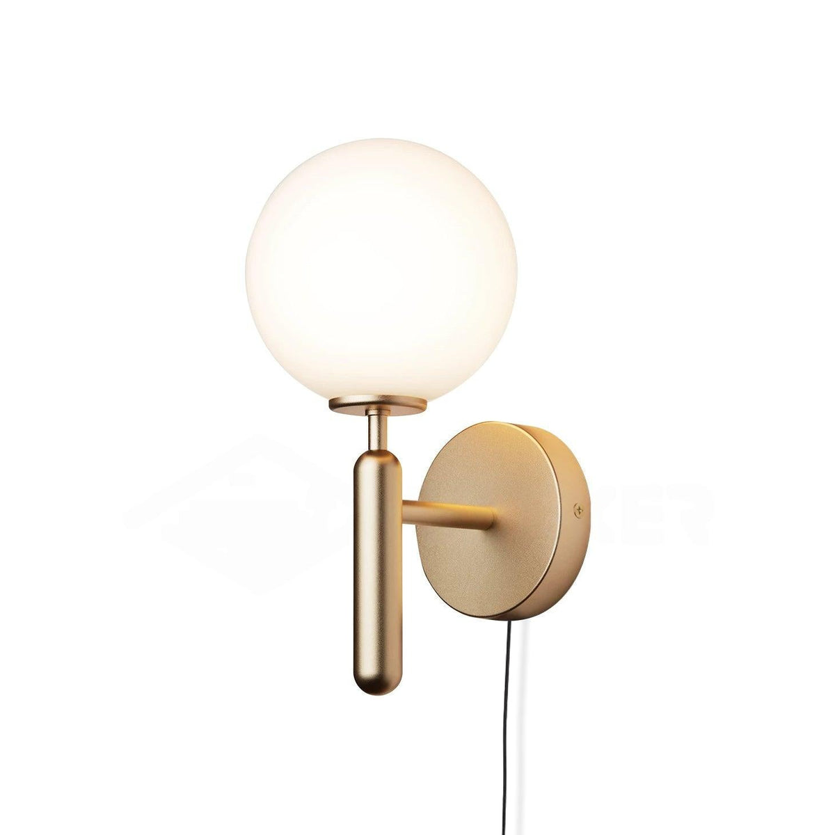 Kynlo Wandleuchte Mit Stecker Transparent Optisches Glas Kugel Nordisch Minimalistisch für Schlafzimmer
