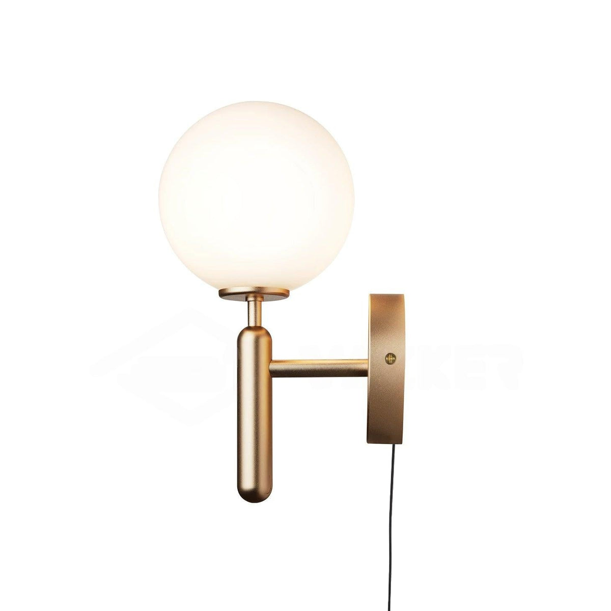 Kynlo Wandleuchte Mit Stecker Transparent Optisches Glas Kugel Nordisch Minimalistisch für Schlafzimmer