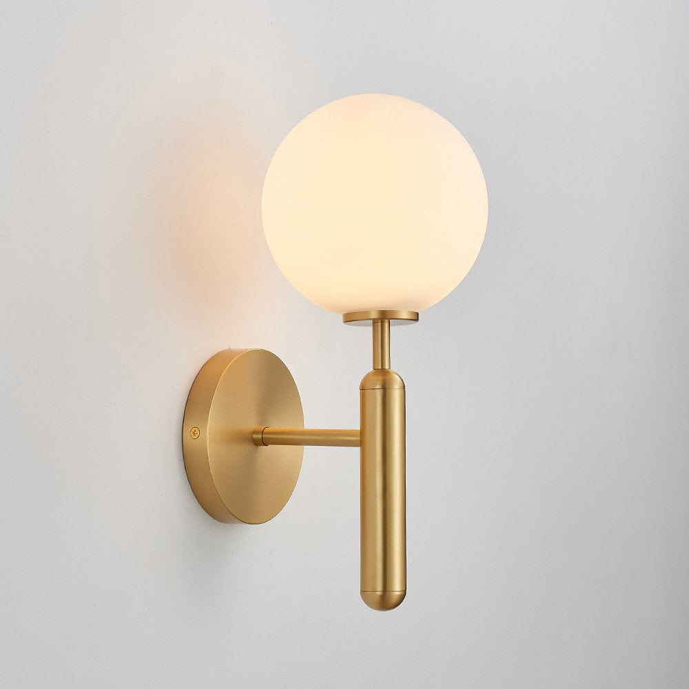Kynlo Wandleuchte Mit Stecker Transparent Optisches Glas Kugel Nordisch Minimalistisch für Schlafzimmer