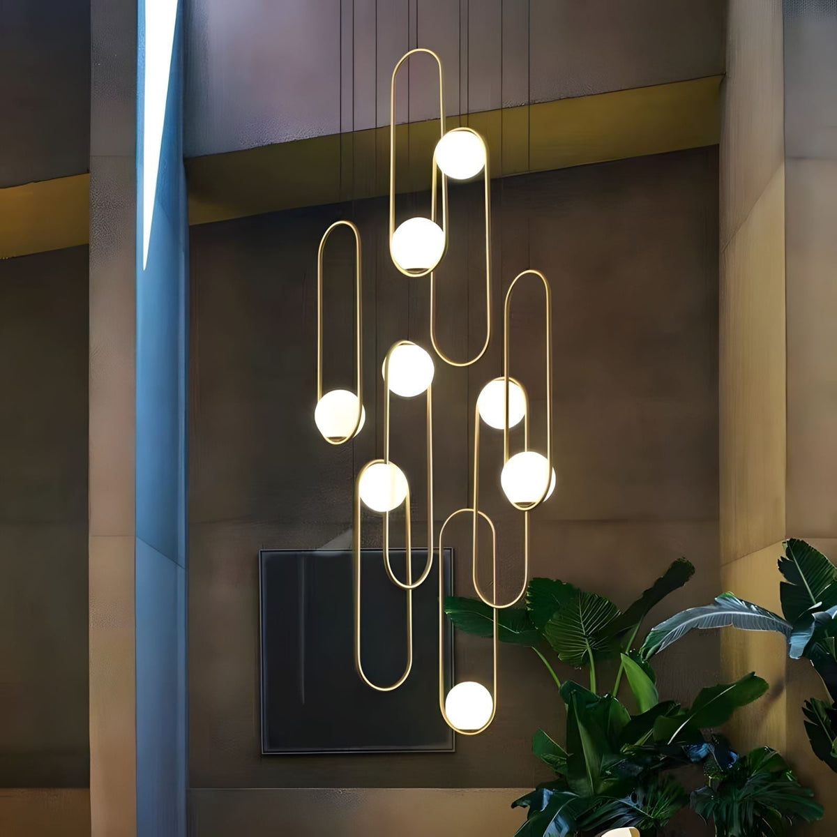 Cyvora Kronleuchter zeitgenössische minimalistische Kronleuchte aus Glas in Kombination