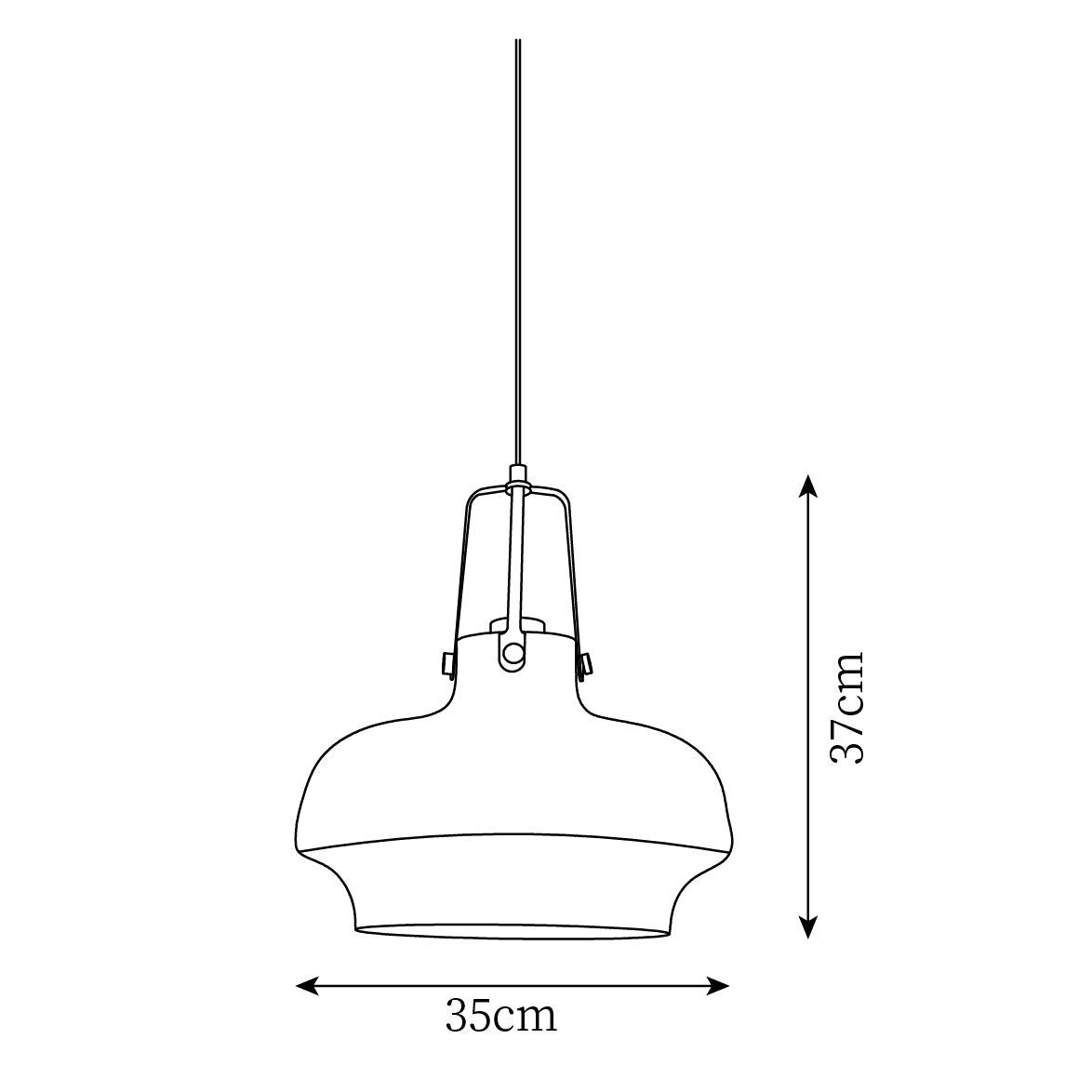 Liorarise Bernsteinfarben Pendelleuchte aus Glas mit Messing-Fittings
