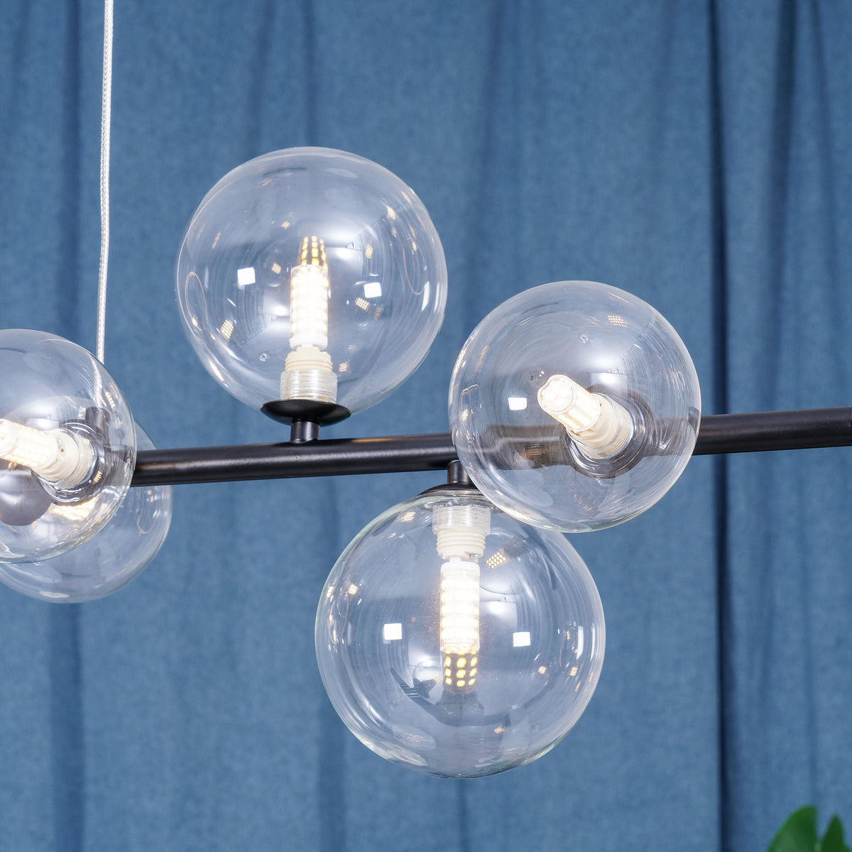 Edvane Kronleuchter Glas Kugel Nordisch Schwarz LED