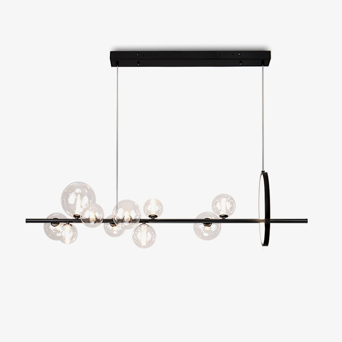 Edvane Kronleuchter Glas Kugel Nordisch Schwarz LED