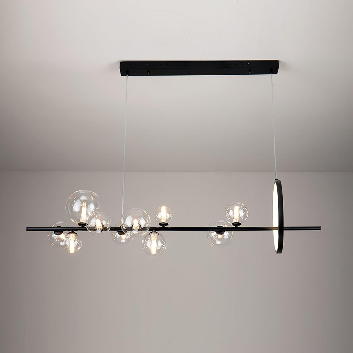 Edvane Kronleuchter Glas Kugel Nordisch Schwarz LED