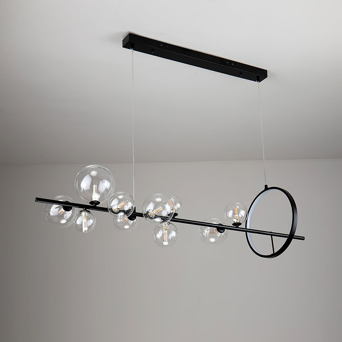 Edvane Kronleuchter Glas Kugel Nordisch Schwarz LED
