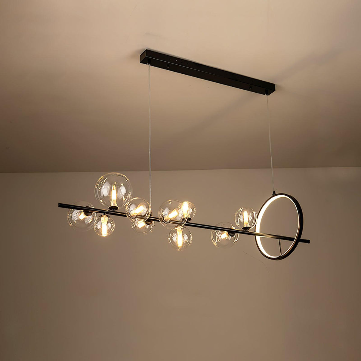 Edvane Kronleuchter Glas Kugel Nordisch Schwarz LED
