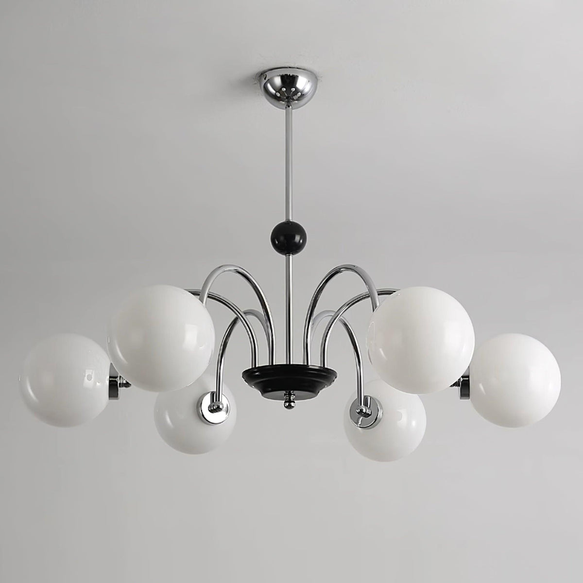Kronleuchter gekrümmte Arme Kugelschirme moderner Retro-Stil Esszimmer