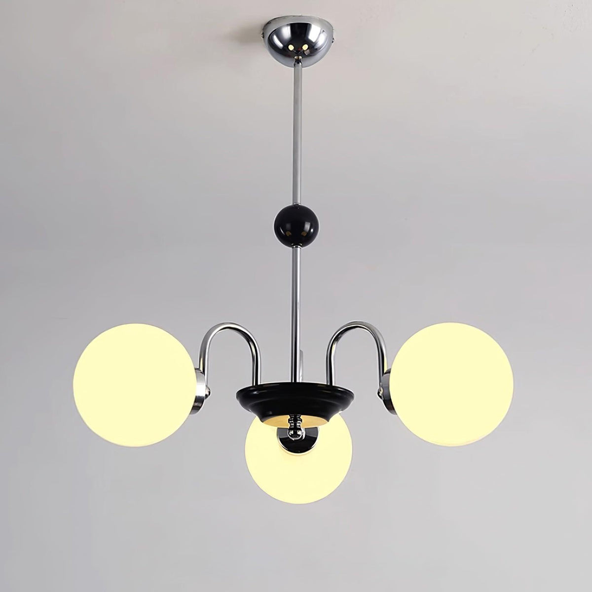Kronleuchter gekrümmte Arme Kugelschirme moderner Retro-Stil Esszimmer