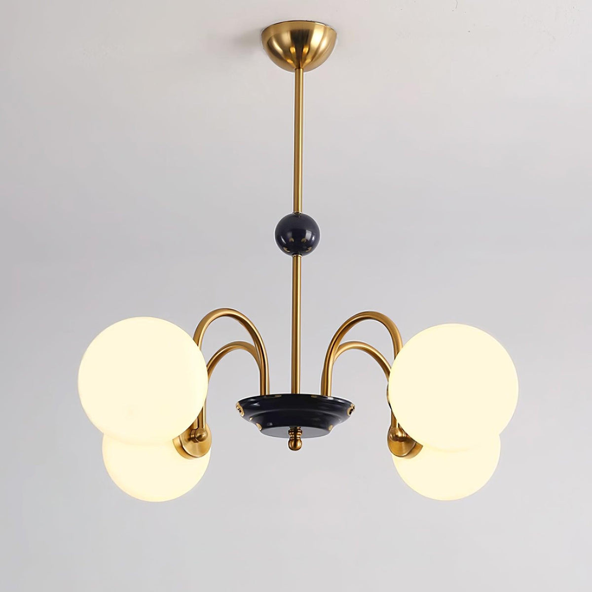 Kronleuchter gekrümmte Arme Kugelschirme moderner Retro-Stil Esszimmer