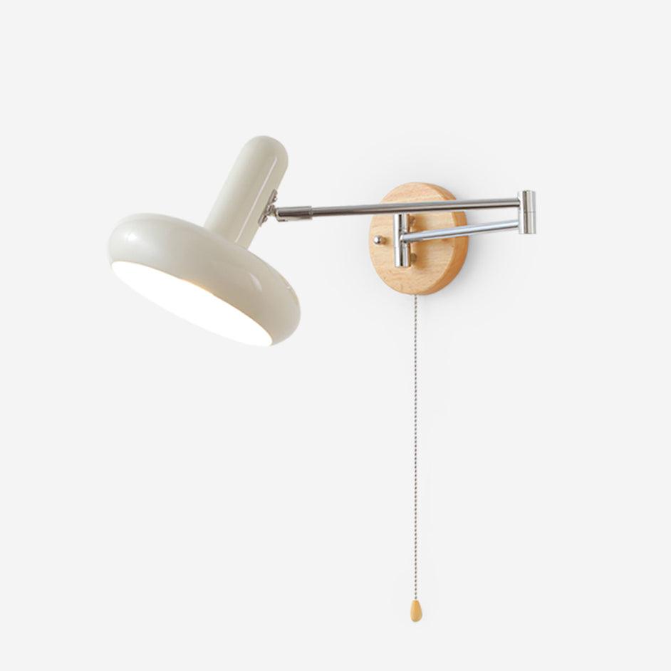 Wandleuchte Swivel Arm runder Lampenschirm mit Zugkette modern Retro