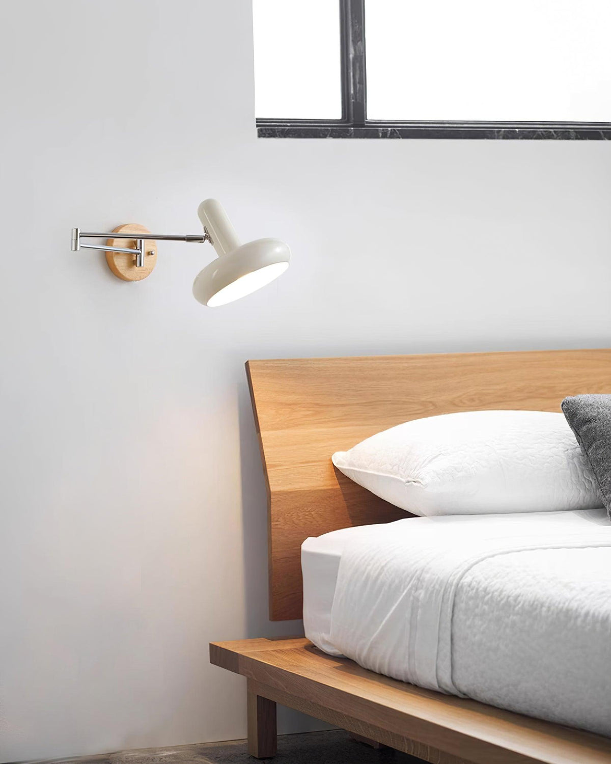 Wandleuchte Swivel Arm runder Lampenschirm mit Zugkette modern Retro