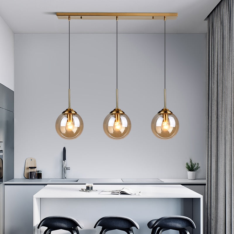 Valentina Modern Rund LED Pendelleuchte Metall Glas Esszimmer Wohnzimmer Schlafzimmer