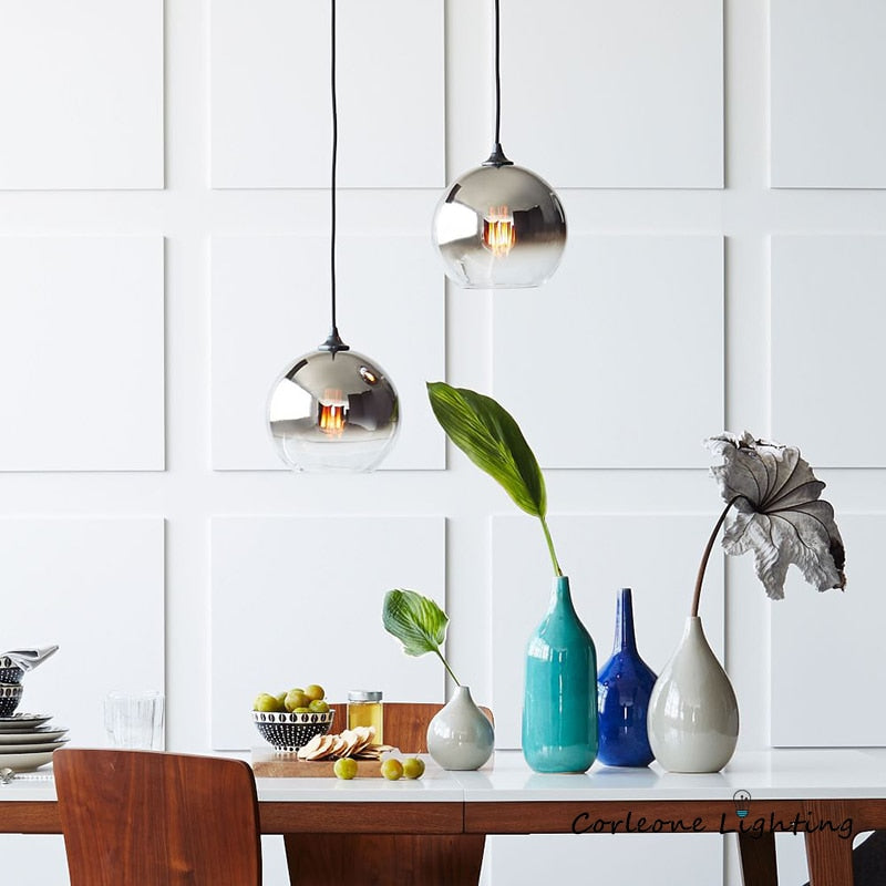 Arisha Modern Kugel LED Pendelleuchte Gold/Silber/Roségold Esszimmer Metall Glas