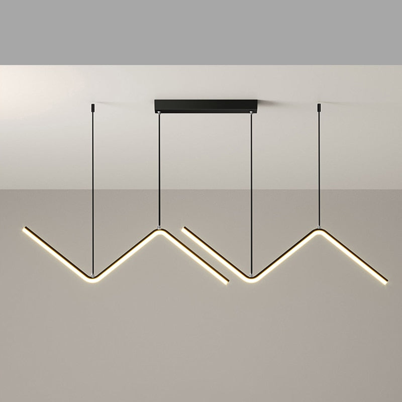 Arisha Modern LED Pendelleuchte Dimmbar Linear Gold/Schwarz Esszimmer