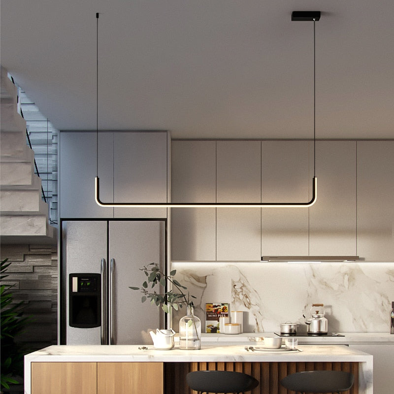 Arisha Modern LED Pendelleuchte Gold/Schwarz Metall Ess/Wohnzimmer