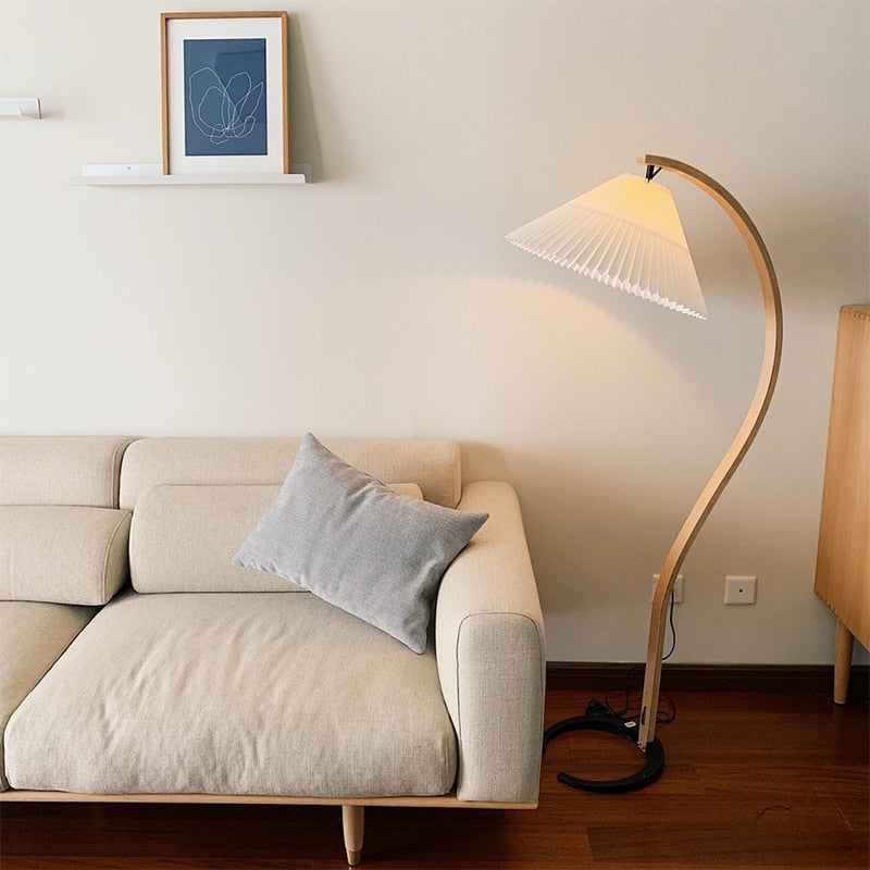 Muto Einzigartige LED Stehlampe Holz Metall Wohnzimmer