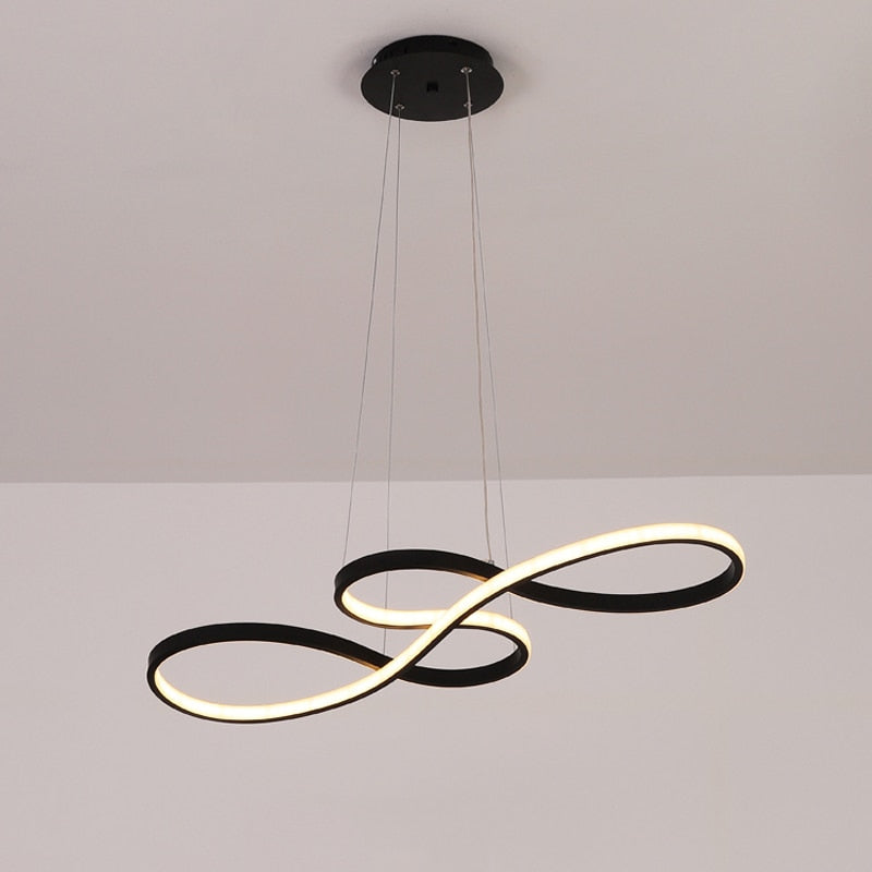 Arisha Modern LED Pendelleuchte Schwarz Weiß Gold Metall Wohnzimmer