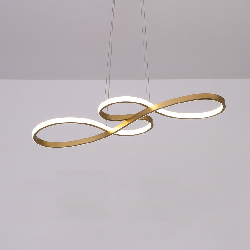 Arisha Modern LED Pendelleuchte Schwarz Weiß Gold Metall Wohnzimmer