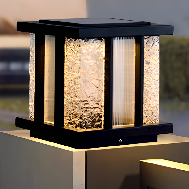 Rild Moderne Kubus-Glas-Solar-Außenleuchte
