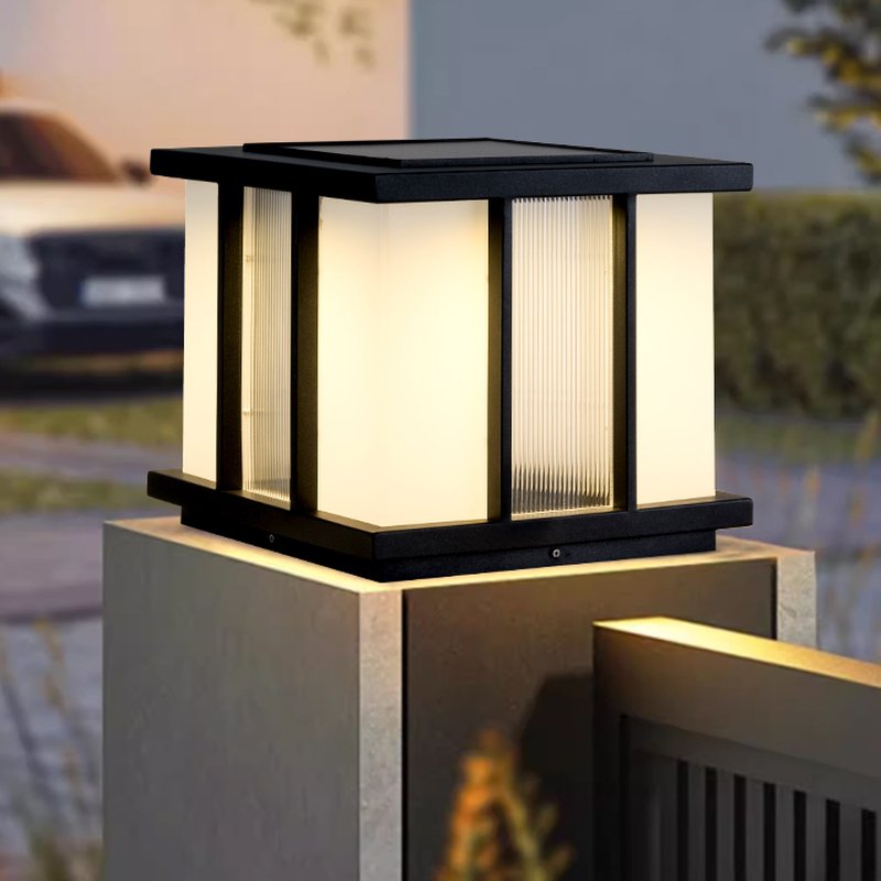 Rild Moderne Kubus-Glas-Solar-Außenleuchte